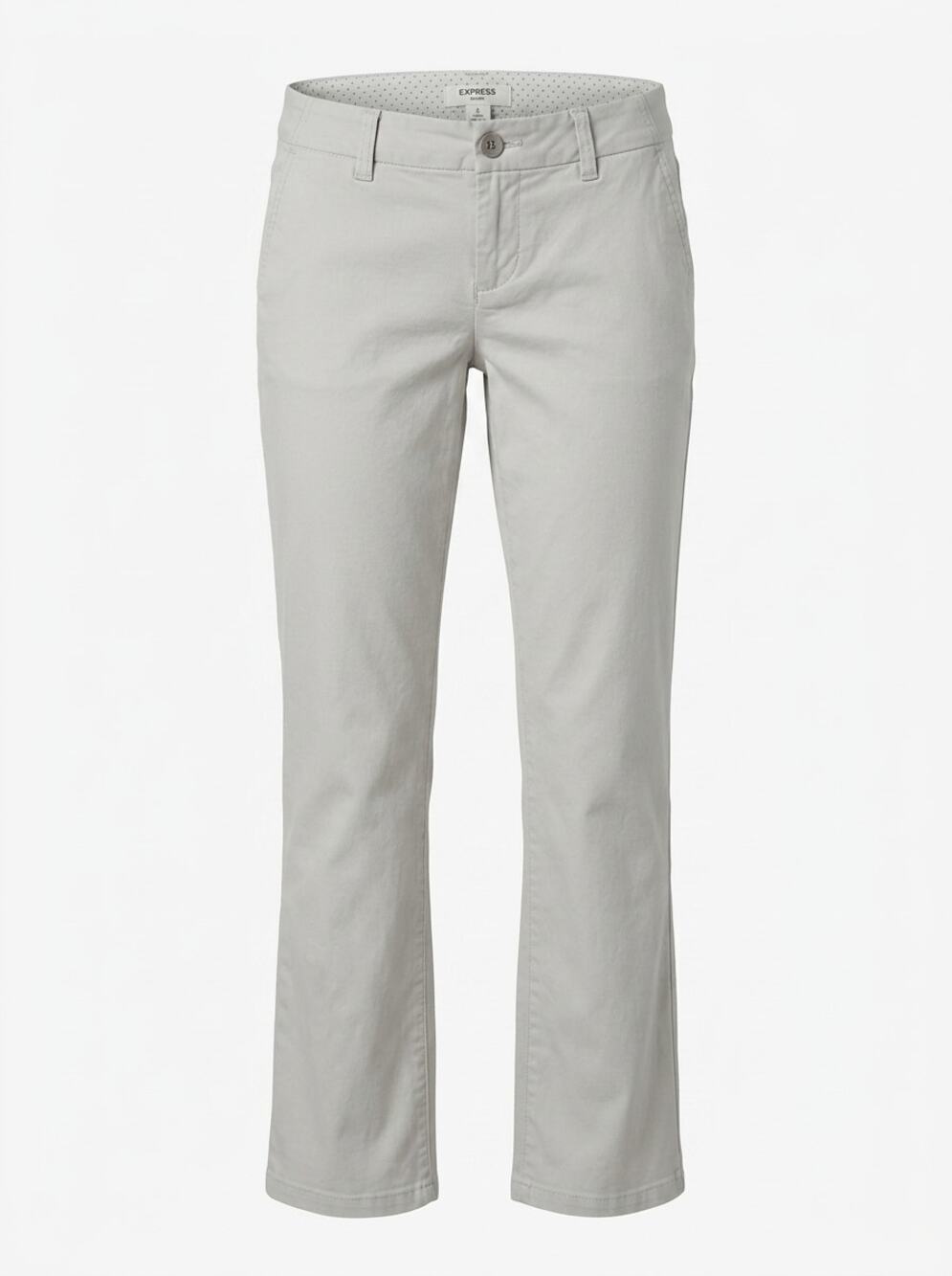 Express Chino Gray Stretch Straight Leg Pants Women Size 2 Long